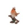 Christmas Robin Figurine on a Frosted Branch