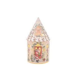 Father Christmas at the Door LED Round House Lantern