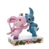 Jim Shore Mistletoe Kiss Stitch and Angel with Mistletoe Figurine