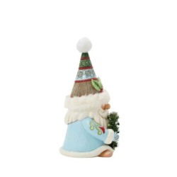 Jim Shore Wreathed in Holiday Joy Gnome with Wreath Fur Trimmed Hat