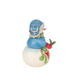 Jim Shore Wishing You a Cozy Christmas Snowman with Evergreen Sprig