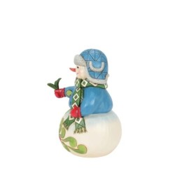 Jim Shore Wishing You a Cozy Christmas Snowman with Evergreen Sprig