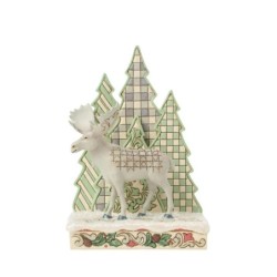 Jim Shore Frozen Forest White Woodland Moose with Layered Trees