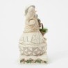 Jim Shore Winter's Gentle Gatherings White Woodland Snowman with Basket of Evergreen