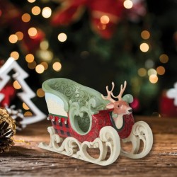 Jim Shore One Deer Open Sleigh Figurine