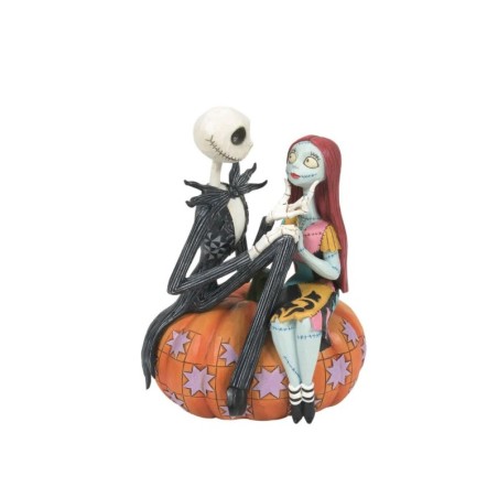 Jim Shore Jack and Sally on a Pumpkin Figurine