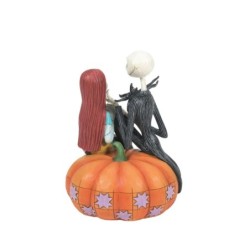 Jim Shore Jack and Sally on a Pumpkin Figurine