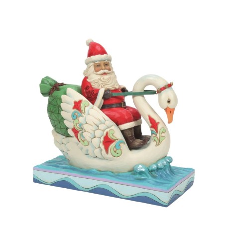 Jim Shore Santa Riding a Swan Figurine