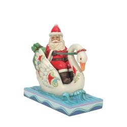 Jim Shore Santa Riding a Swan Figurine