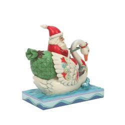 Jim Shore Santa Riding a Swan Figurine