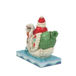 Jim Shore Santa Riding a Swan Figurine