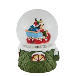 Jim Shore Mickey and Pluto Christmas Snow Globe