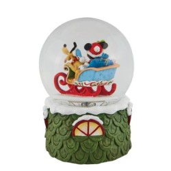 Jim Shore Mickey and Pluto Christmas Snow Globe