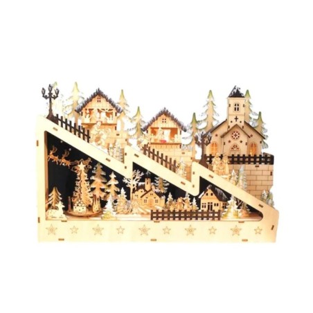 Music Box World Wooden Christmas City