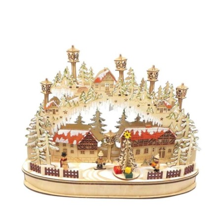 Music Box World Wooden Christmas Light Bridge