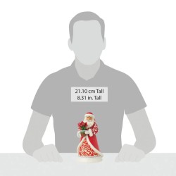 Jim Shore Blooms of the Season Santa with Blooming Amaryllis