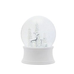 Musical Silver Reindeer Snowglobe