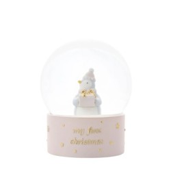 My First Christmas' Penguin Snow Globe Pink