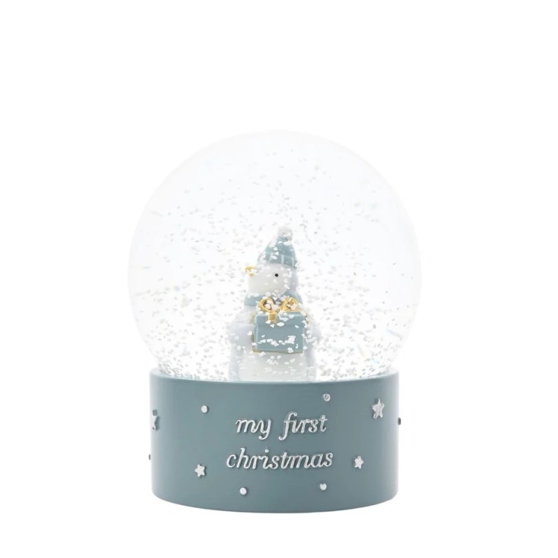 My First Christmas Penguin Snow Globe Blue
