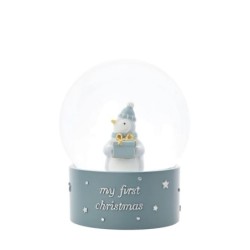 My First Christmas Penguin Snow Globe Blue