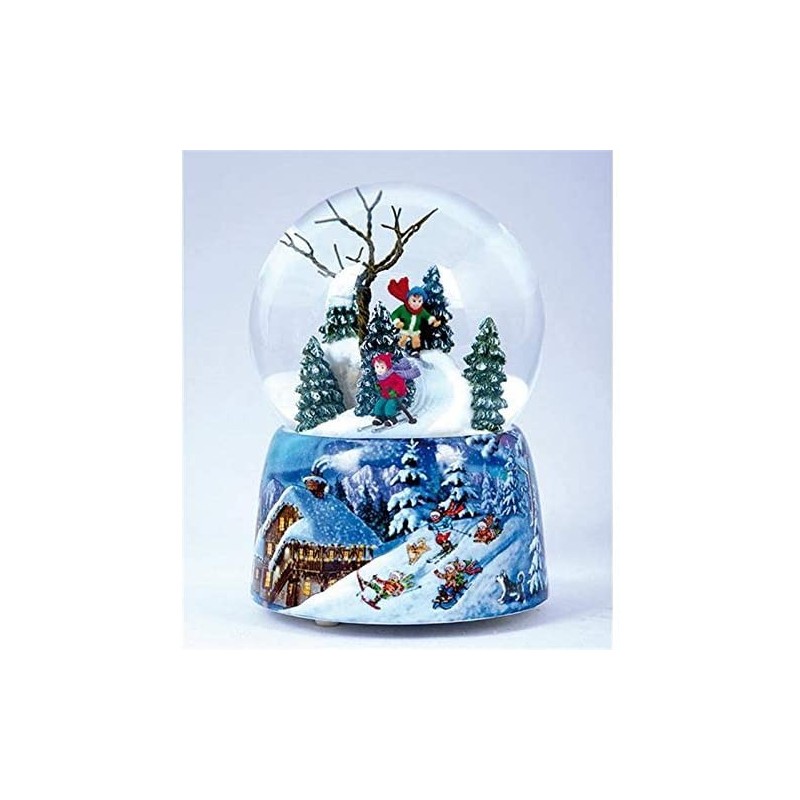 Snow Globe Children Skiing
