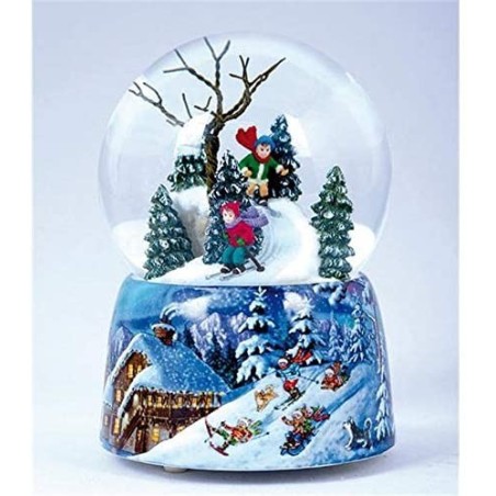 Snow Globe Children Skiing