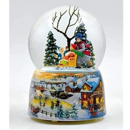 Snow Globe Family with Sleigh