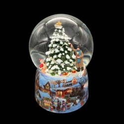Snow Globe Illuminated Christmas Tree