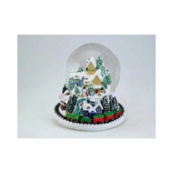 Snow Globe Snow Village with Train