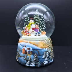 Snow Globe Building a Snowman