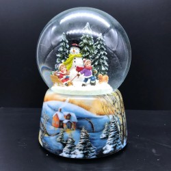 Snow Globe Building a Snowman