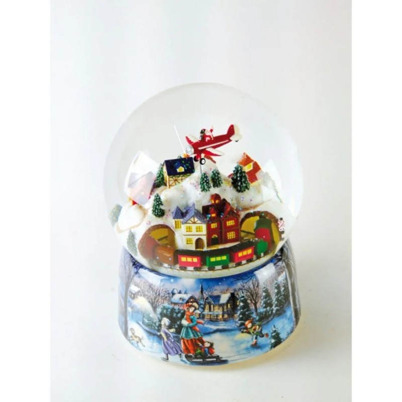 Snow Globe Santa Aeroplane