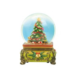 Music Box World Snow Globe Christmas Tree