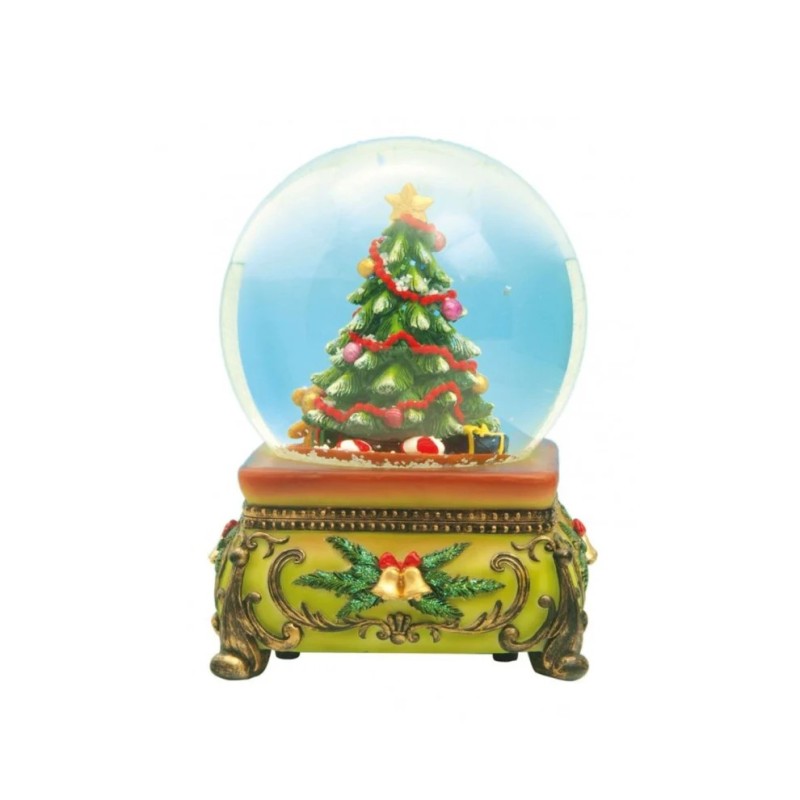 Music Box World Snow Globe Christmas Tree