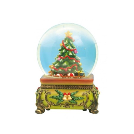 Music Box World Snow Globe Christmas Tree