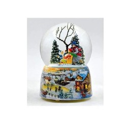 Snow Globe Family with Sleigh