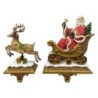 Pair of Luxury Santa Claus Reindeer Stocking Hangers