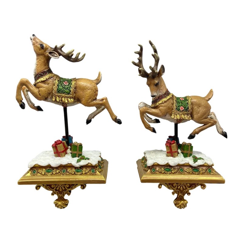 Luxury Reindeer Stocking Hangers Choice of 2