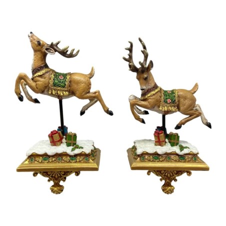 Luxury Reindeer Stocking Hangers Choice of 2