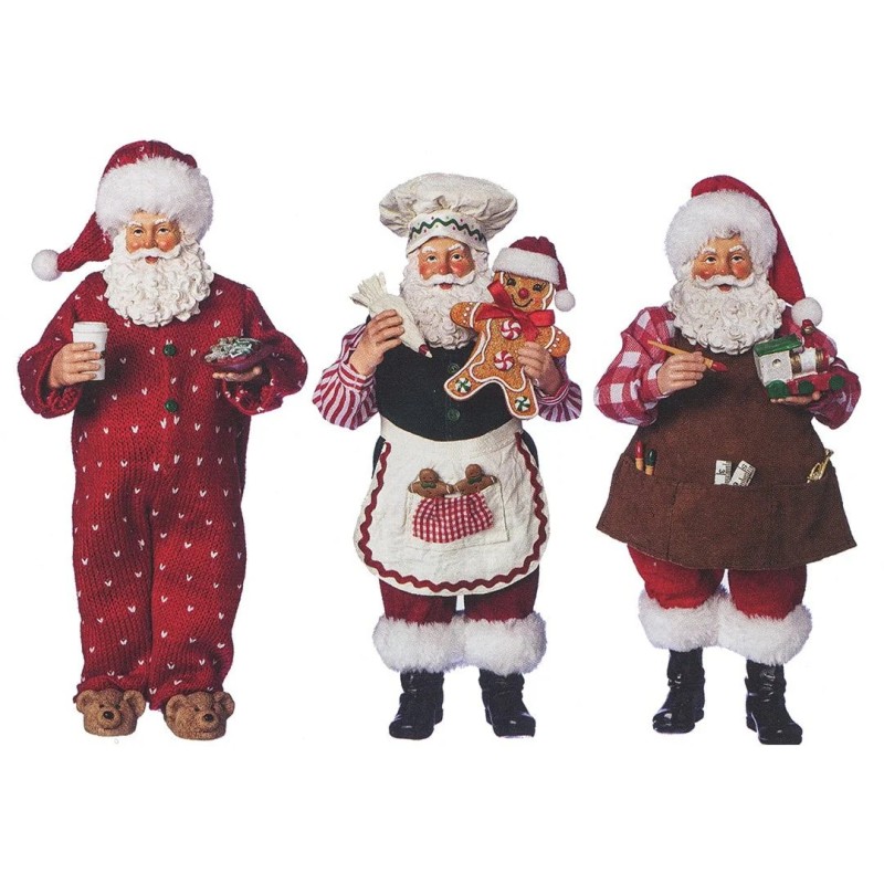 Santa Figures Choose from Baking, Workshop or Bedtime Approx 28 cm