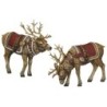 Large Pair of Red Gold Magnificent Reindeer 30 cm of Festive Majesty
