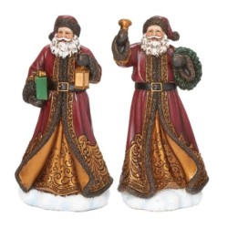 Red Gold Santa With lantern Bell Choice of 2
