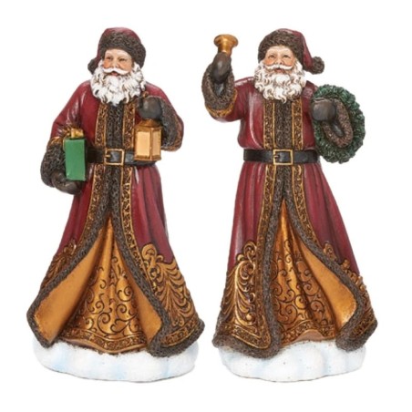 Red Gold Santa With lantern Bell Choice of 2