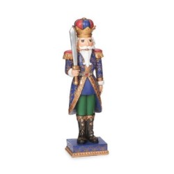 Handsome Resin Nutcrackers Choose Red with Sword or Blue with Staff