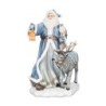 Large Blue White Santa and Reindeer Figurines A Pair of Chilled Festive Elegance Approx.50 cm