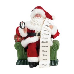Santa Figure in Armchair with Nice List 20cm Christmas Decoration
