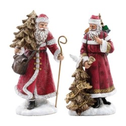 Red and Gold Santa Claus Figures Choice of 2 Christmas Decorations