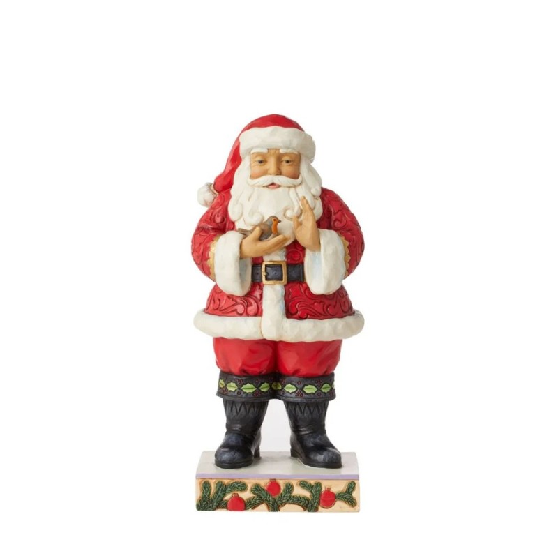 Jim Shore Santa with Robin in Hands Figurine
