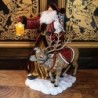 Large Red and Gold Santa Claus and Reindeer 50cm