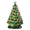 Large Light Up Retro Green Ceramic Christmas Tree UK 34cm